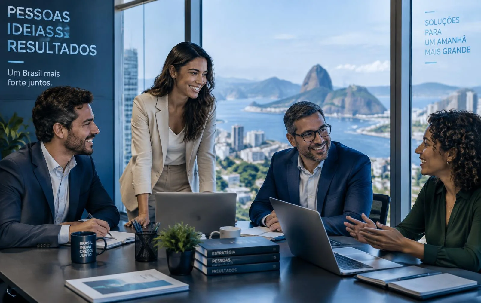 Equipe de profissionais em reunião de trabalho